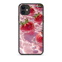 Thumbnail for iPhone 11 Juicy Strawberries Θήκη από τη Smartfits με σχέδιο στο πίσω μέρος και μαύρο περίβλημα | Smartphone case with colorful back and black bezels by Smartfits