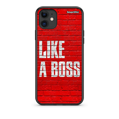 iPhone 11 Like A Boss Θήκη από τη Smartfits με σχέδιο στο πίσω μέρος και μαύρο περίβλημα | Smartphone case with colorful back and black bezels by Smartfits