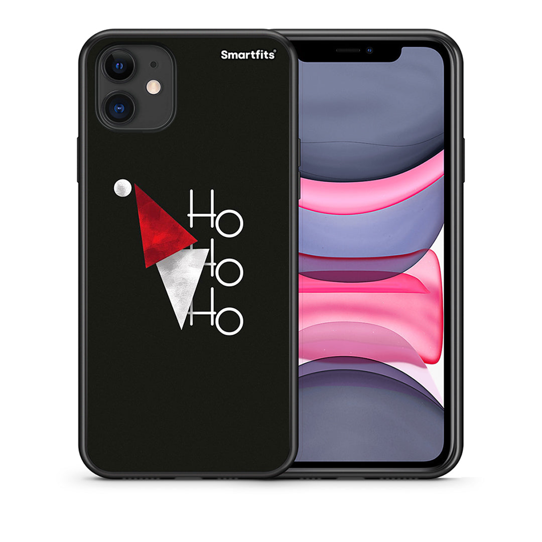 Θήκη iPhone 11 Minimal Christmas από τη Smartfits με σχέδιο στο πίσω μέρος και μαύρο περίβλημα | iPhone 11 Minimal Christmas case with colorful back and black bezels