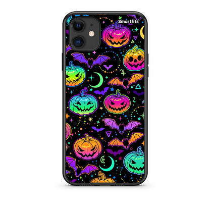 iPhone 11 Neon Halloween Θήκη από τη Smartfits με σχέδιο στο πίσω μέρος και μαύρο περίβλημα | Smartphone case with colorful back and black bezels by Smartfits