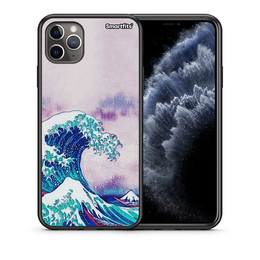 Θήκη iPhone 11 Pro Blue Waves από τη Smartfits με σχέδιο στο πίσω μέρος και μαύρο περίβλημα | iPhone 11 Pro Blue Waves case with colorful back and black bezels