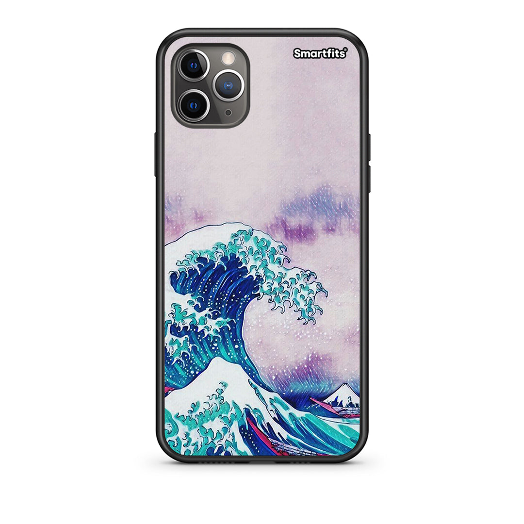 iPhone 11 Pro Blue Waves Θήκη από τη Smartfits με σχέδιο στο πίσω μέρος και μαύρο περίβλημα | Smartphone case with colorful back and black bezels by Smartfits