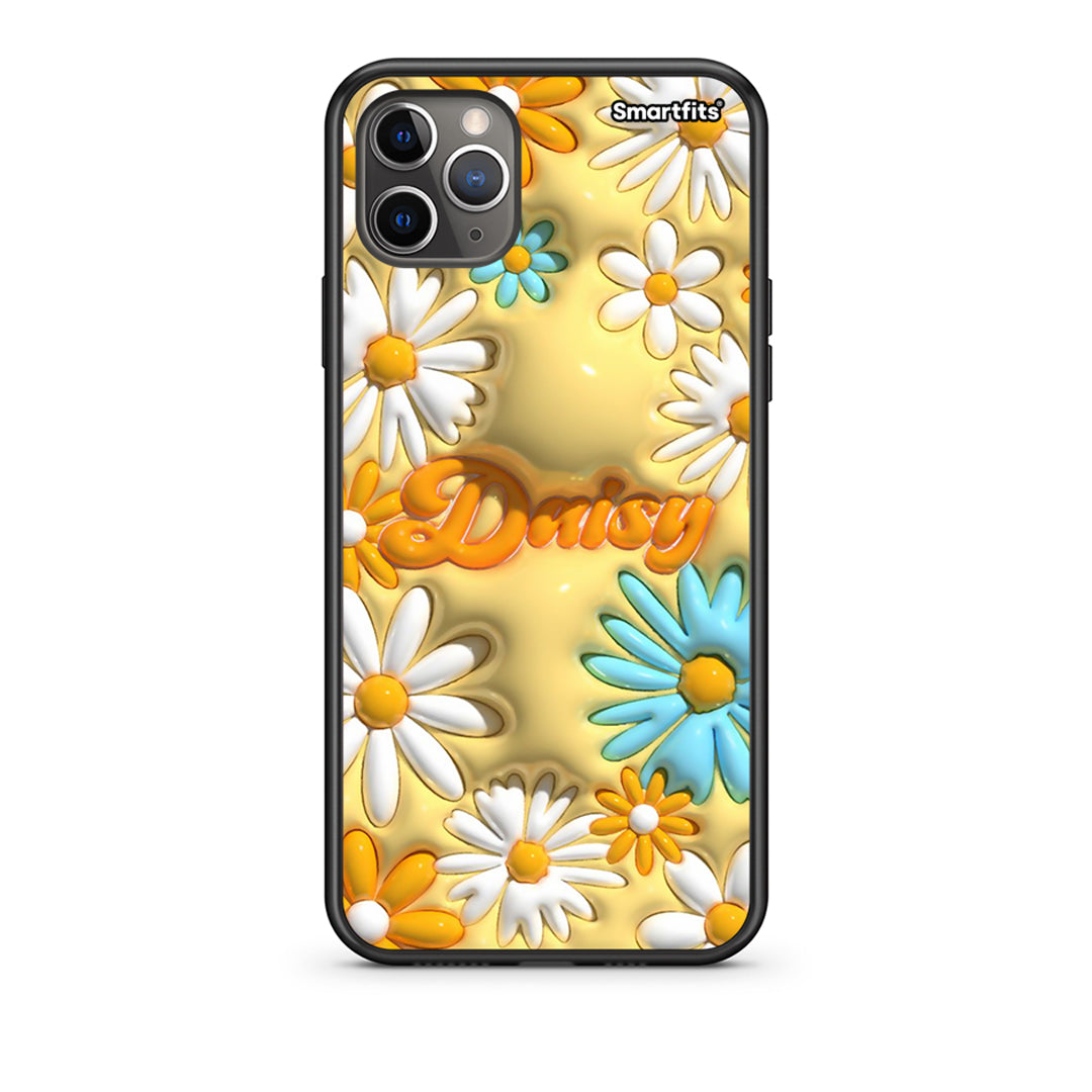 iPhone 11 Pro Bubble Daisies Θήκη από τη Smartfits με σχέδιο στο πίσω μέρος και μαύρο περίβλημα | Smartphone case with colorful back and black bezels by Smartfits