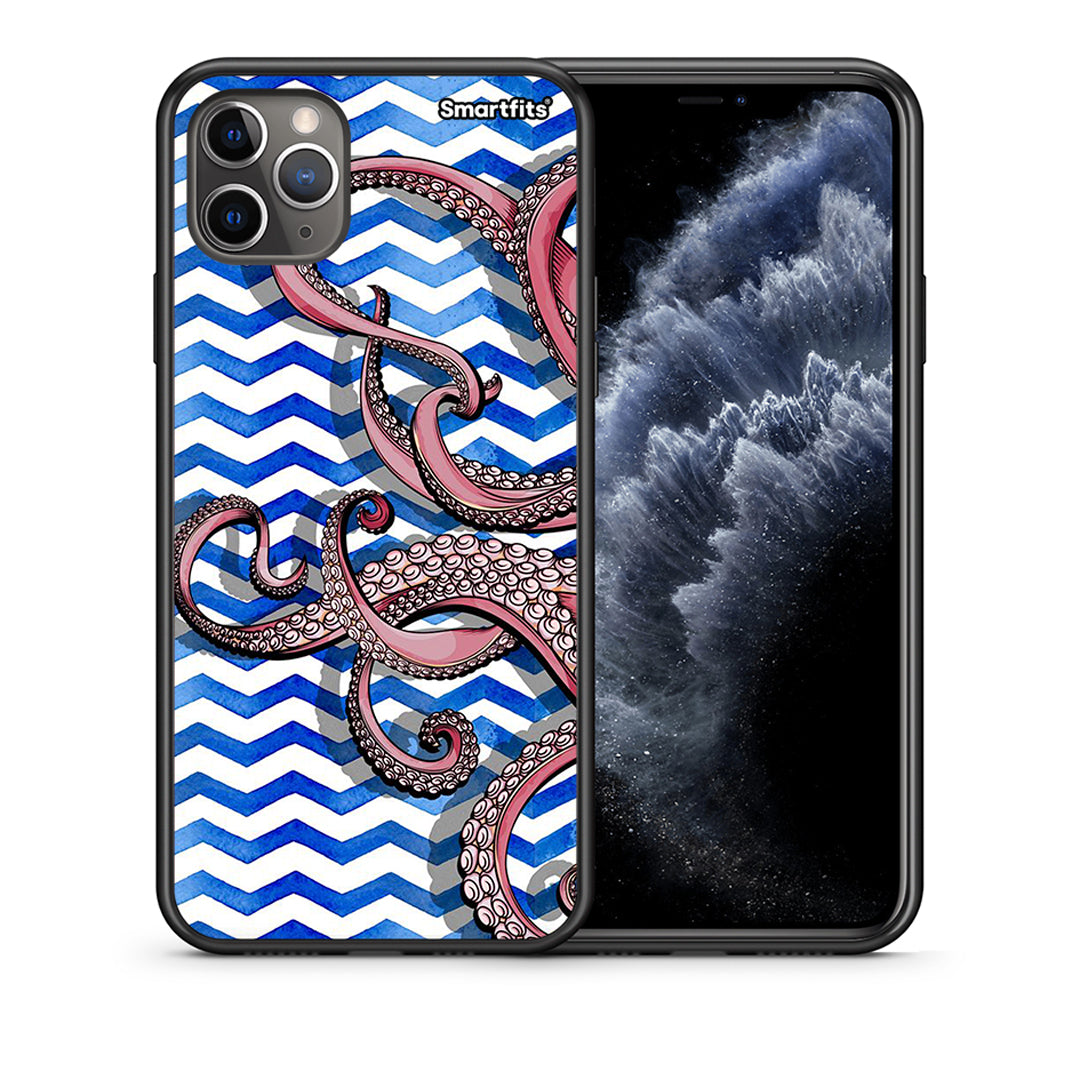 Θήκη iPhone 11 Pro Chevron Devilfish από τη Smartfits με σχέδιο στο πίσω μέρος και μαύρο περίβλημα | iPhone 11 Pro Chevron Devilfish case with colorful back and black bezels