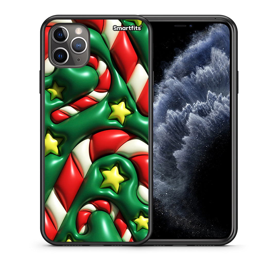 Θήκη iPhone 11 Pro Christmas Bubbles από τη Smartfits με σχέδιο στο πίσω μέρος και μαύρο περίβλημα | iPhone 11 Pro Christmas Bubbles case with colorful back and black bezels