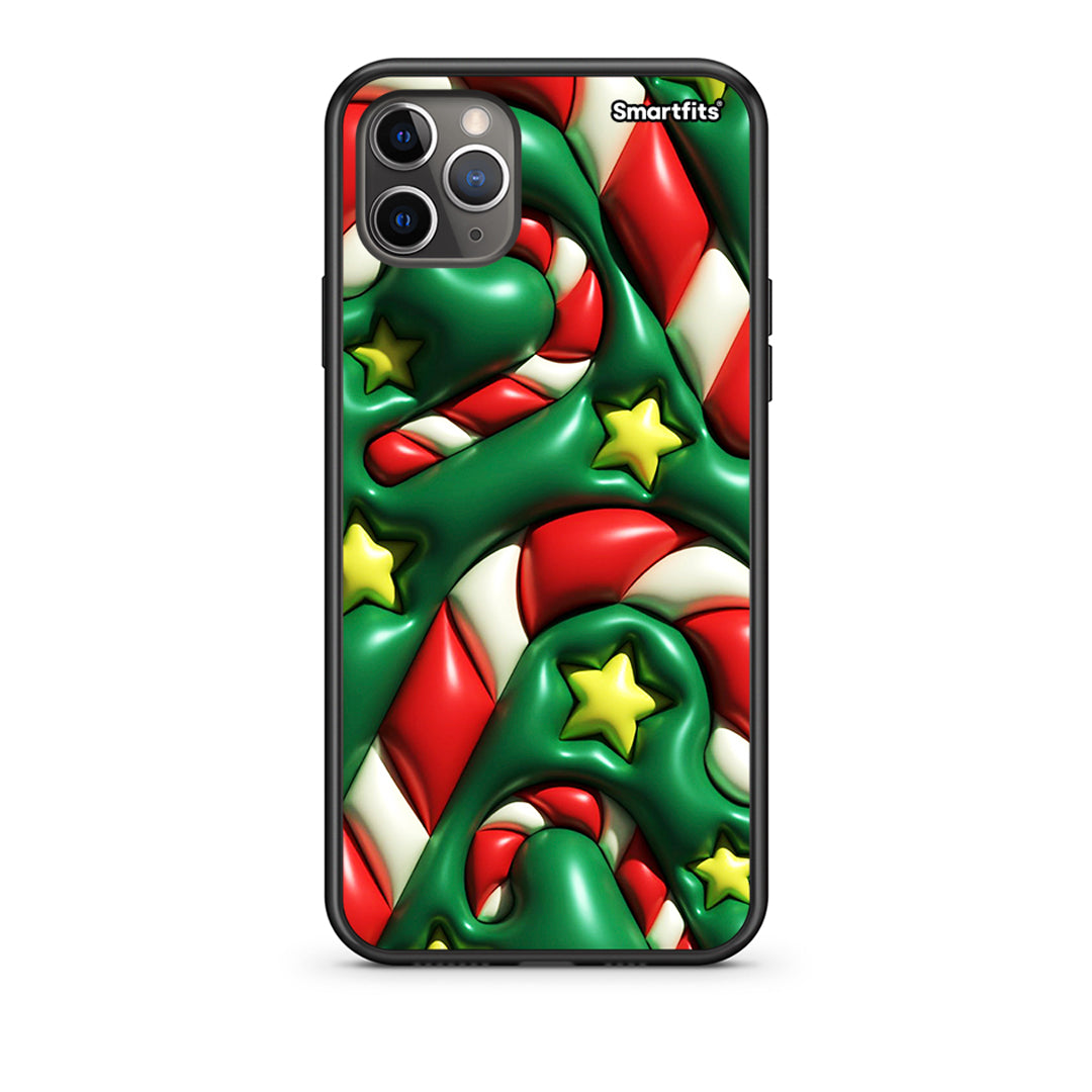 iPhone 11 Pro Max Christmas Bubbles Θήκη από τη Smartfits με σχέδιο στο πίσω μέρος και μαύρο περίβλημα | Smartphone case with colorful back and black bezels by Smartfits