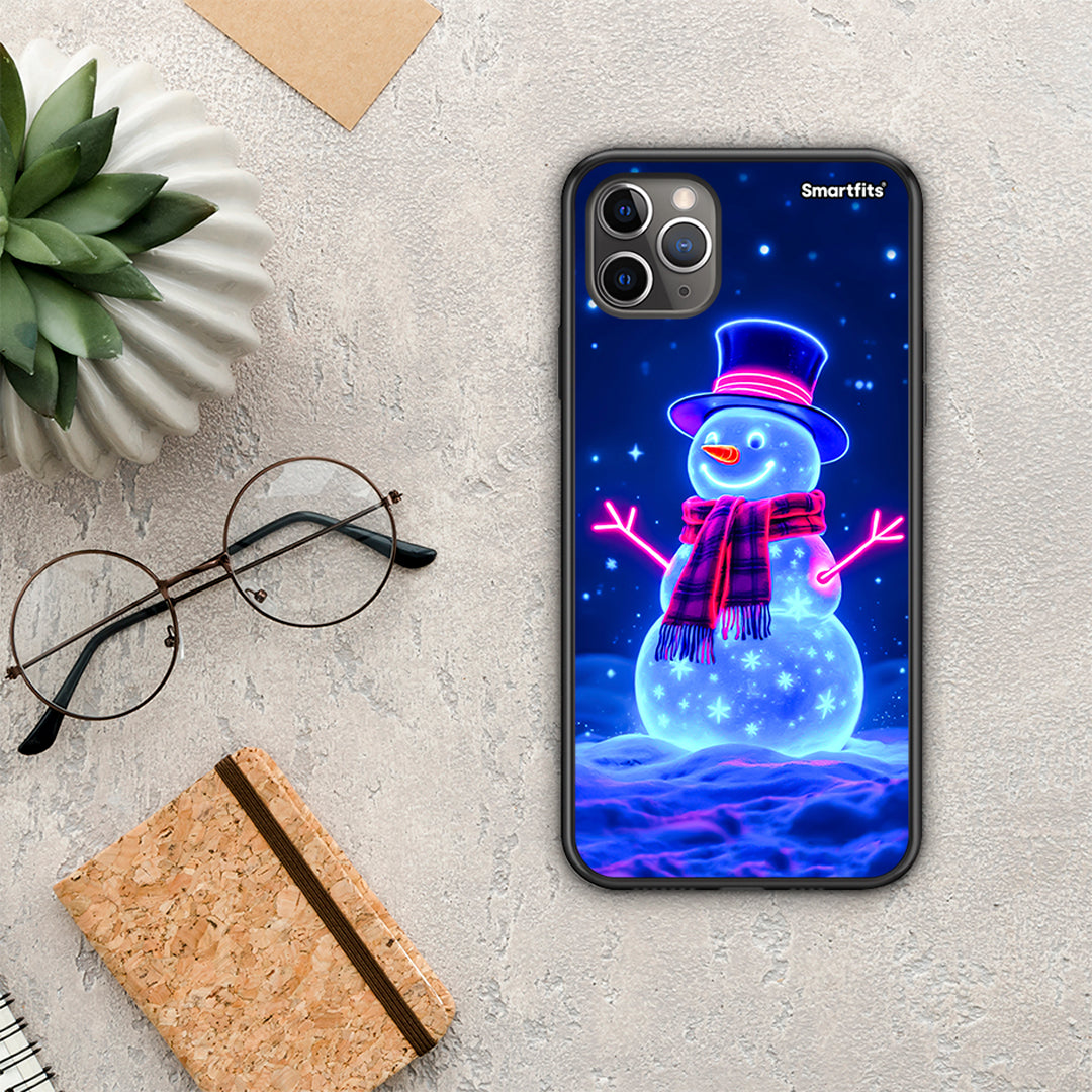 Christmas Neon Snowman - iPhone 11 Pro Max θήκη