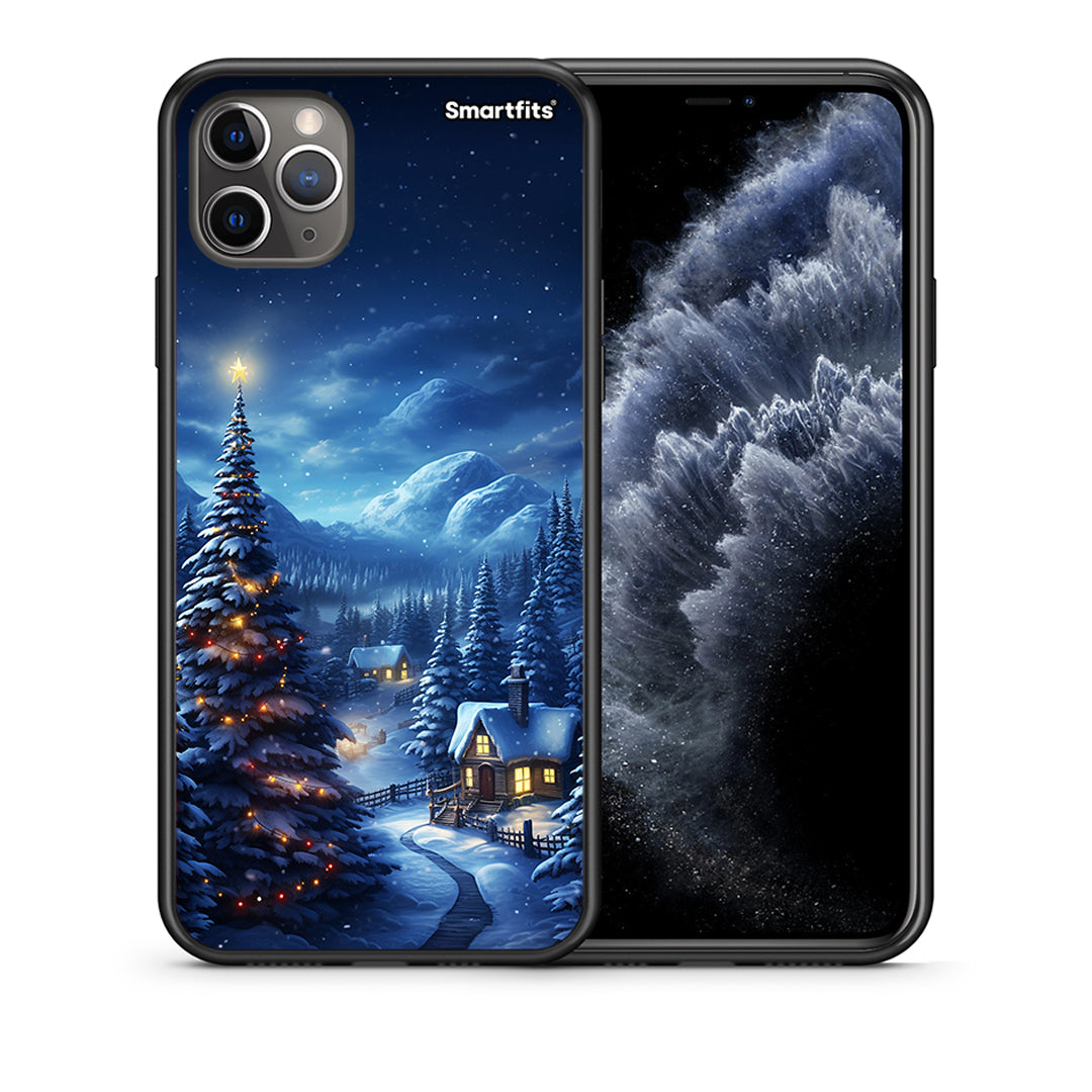 Θήκη iPhone 11 Pro Max Christmas Scenery από τη Smartfits με σχέδιο στο πίσω μέρος και μαύρο περίβλημα | iPhone 11 Pro Max Christmas Scenery case with colorful back and black bezels