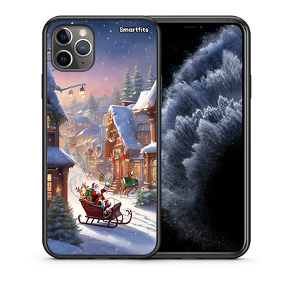 Θήκη iPhone 11 Pro Christmas Snow από τη Smartfits με σχέδιο στο πίσω μέρος και μαύρο περίβλημα | iPhone 11 Pro Christmas Snow case with colorful back and black bezels
