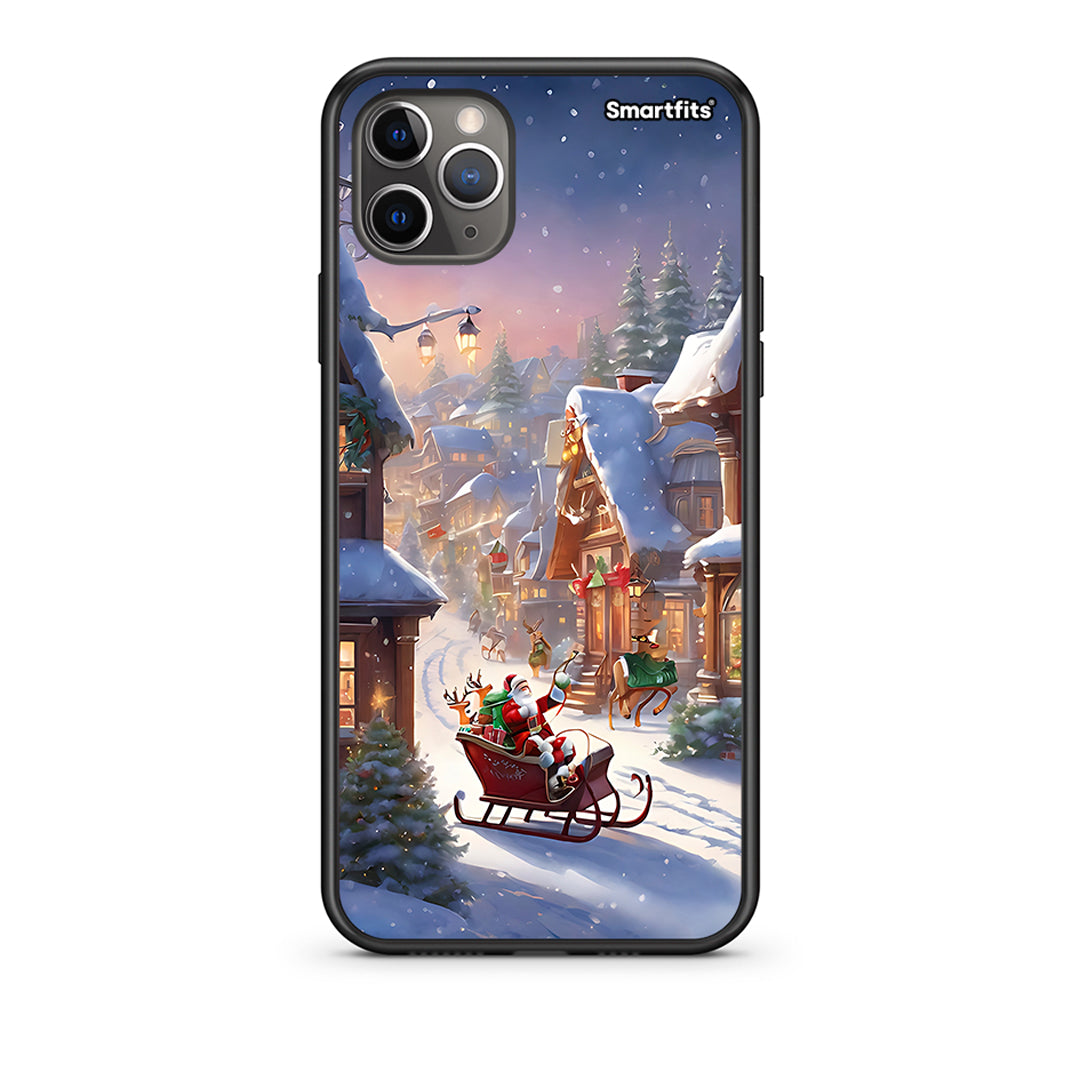 iPhone 11 Pro Christmas Snow Θήκη από τη Smartfits με σχέδιο στο πίσω μέρος και μαύρο περίβλημα | Smartphone case with colorful back and black bezels by Smartfits
