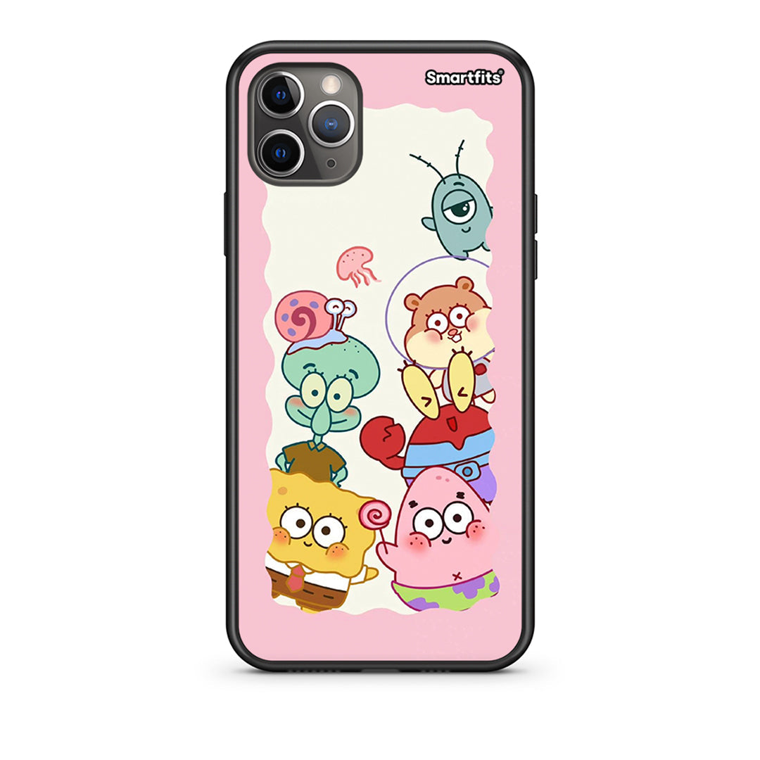 iPhone 11 Pro Cute Companion Θήκη από τη Smartfits με σχέδιο στο πίσω μέρος και μαύρο περίβλημα | Smartphone case with colorful back and black bezels by Smartfits