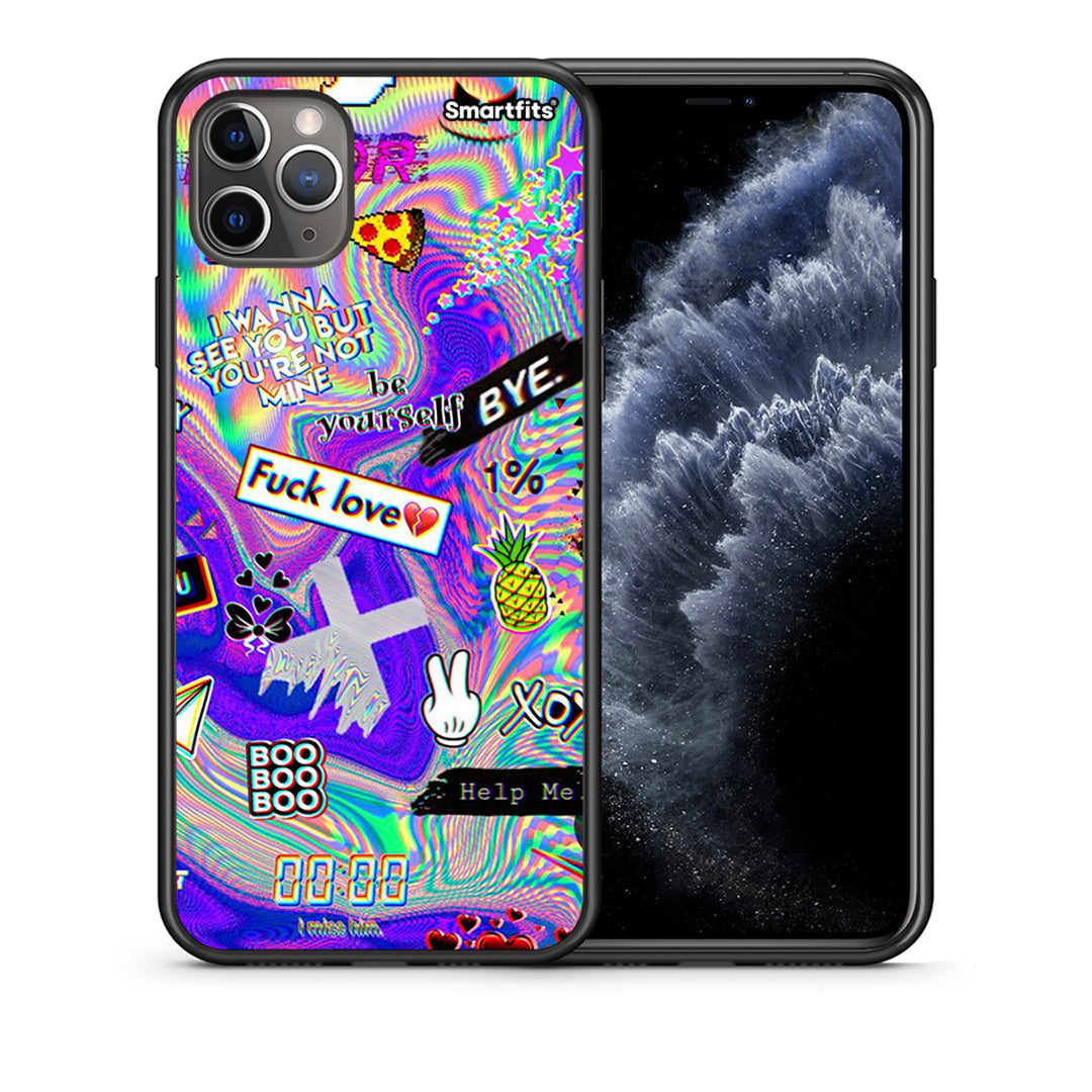 Θήκη iPhone 11 Pro Max Game Over από τη Smartfits με σχέδιο στο πίσω μέρος και μαύρο περίβλημα | iPhone 11 Pro Max Game Over case with colorful back and black bezels