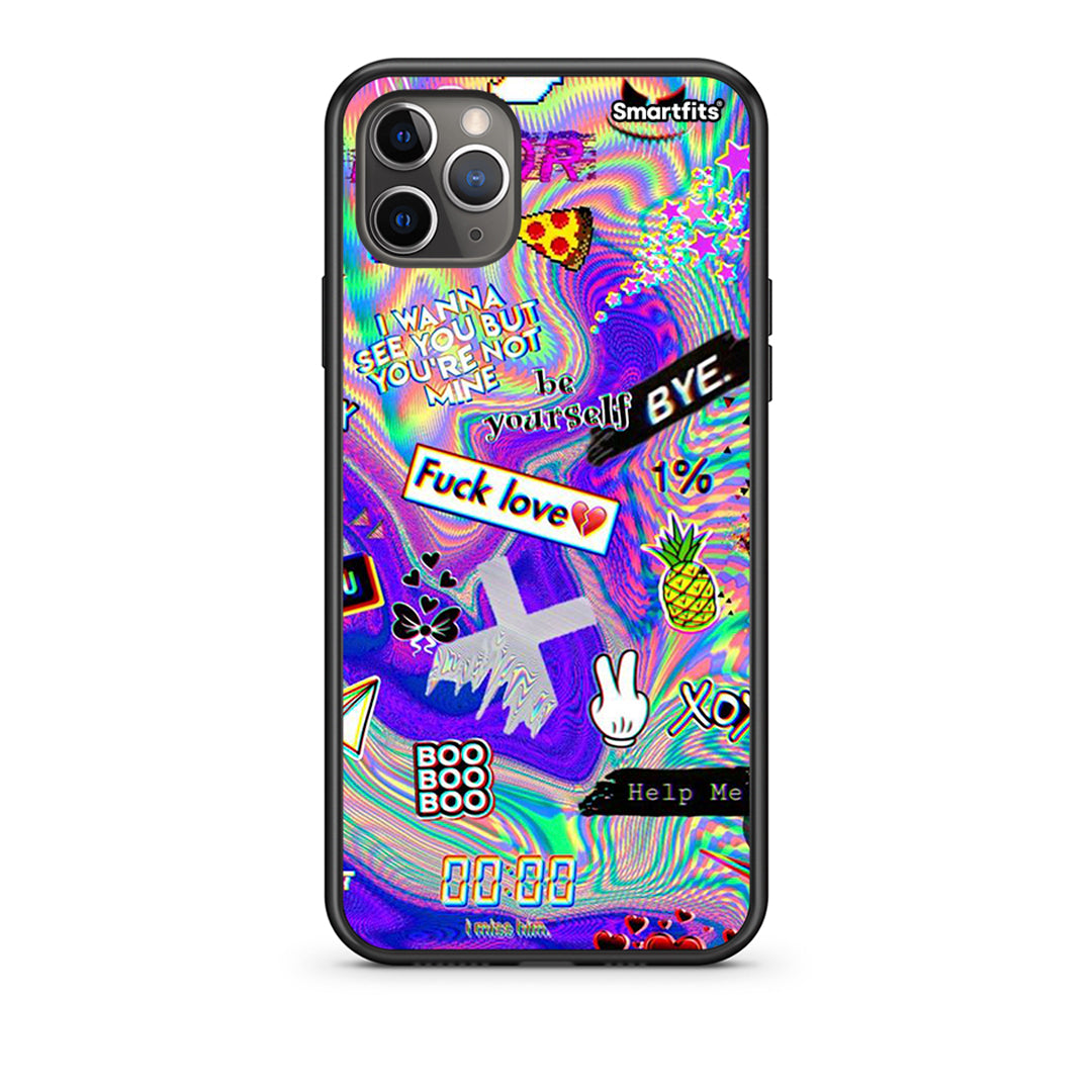 iPhone 11 Pro Max Game Over Θήκη από τη Smartfits με σχέδιο στο πίσω μέρος και μαύρο περίβλημα | Smartphone case with colorful back and black bezels by Smartfits