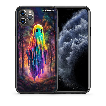 Θήκη iPhone 11 Pro Max Halloween Ghost από τη Smartfits με σχέδιο στο πίσω μέρος και μαύρο περίβλημα | iPhone 11 Pro Max Halloween Ghost case with colorful back and black bezels