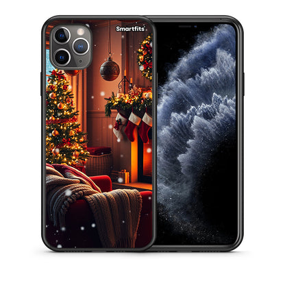 Θήκη iPhone 11 Pro Max Home For Christmas από τη Smartfits με σχέδιο στο πίσω μέρος και μαύρο περίβλημα | iPhone 11 Pro Max Home For Christmas case with colorful back and black bezels