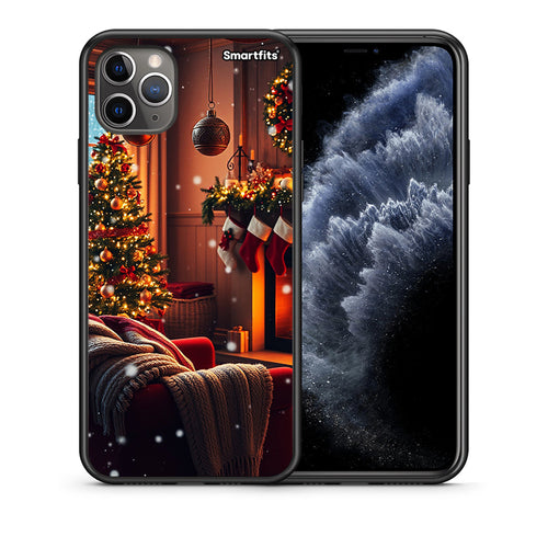 Θήκη iPhone 11 Pro Max Home For Christmas από τη Smartfits με σχέδιο στο πίσω μέρος και μαύρο περίβλημα | iPhone 11 Pro Max Home For Christmas case with colorful back and black bezels