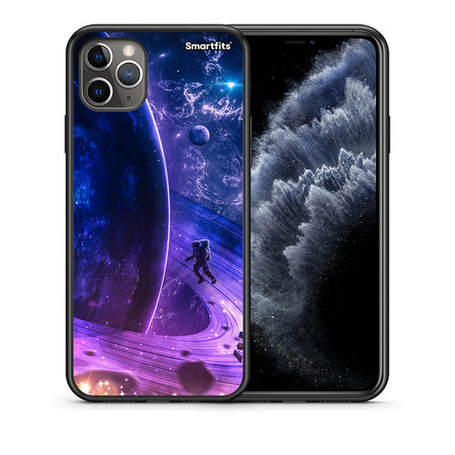Θήκη iPhone 11 Pro Max Lost Astronaut από τη Smartfits με σχέδιο στο πίσω μέρος και μαύρο περίβλημα | iPhone 11 Pro Max Lost Astronaut case with colorful back and black bezels