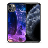 Thumbnail for Θήκη iPhone 11 Pro Max Lost Astronaut από τη Smartfits με σχέδιο στο πίσω μέρος και μαύρο περίβλημα | iPhone 11 Pro Max Lost Astronaut case with colorful back and black bezels