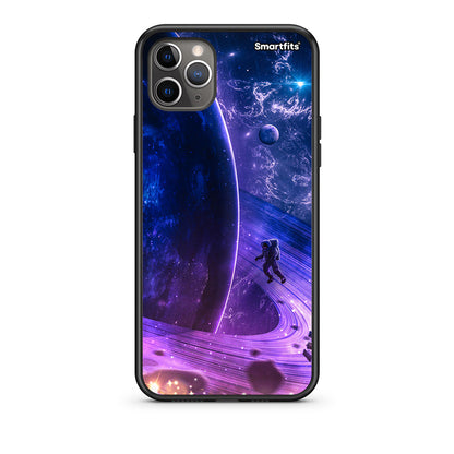 iPhone 11 Pro Max Lost Astronaut Θήκη από τη Smartfits με σχέδιο στο πίσω μέρος και μαύρο περίβλημα | Smartphone case with colorful back and black bezels by Smartfits