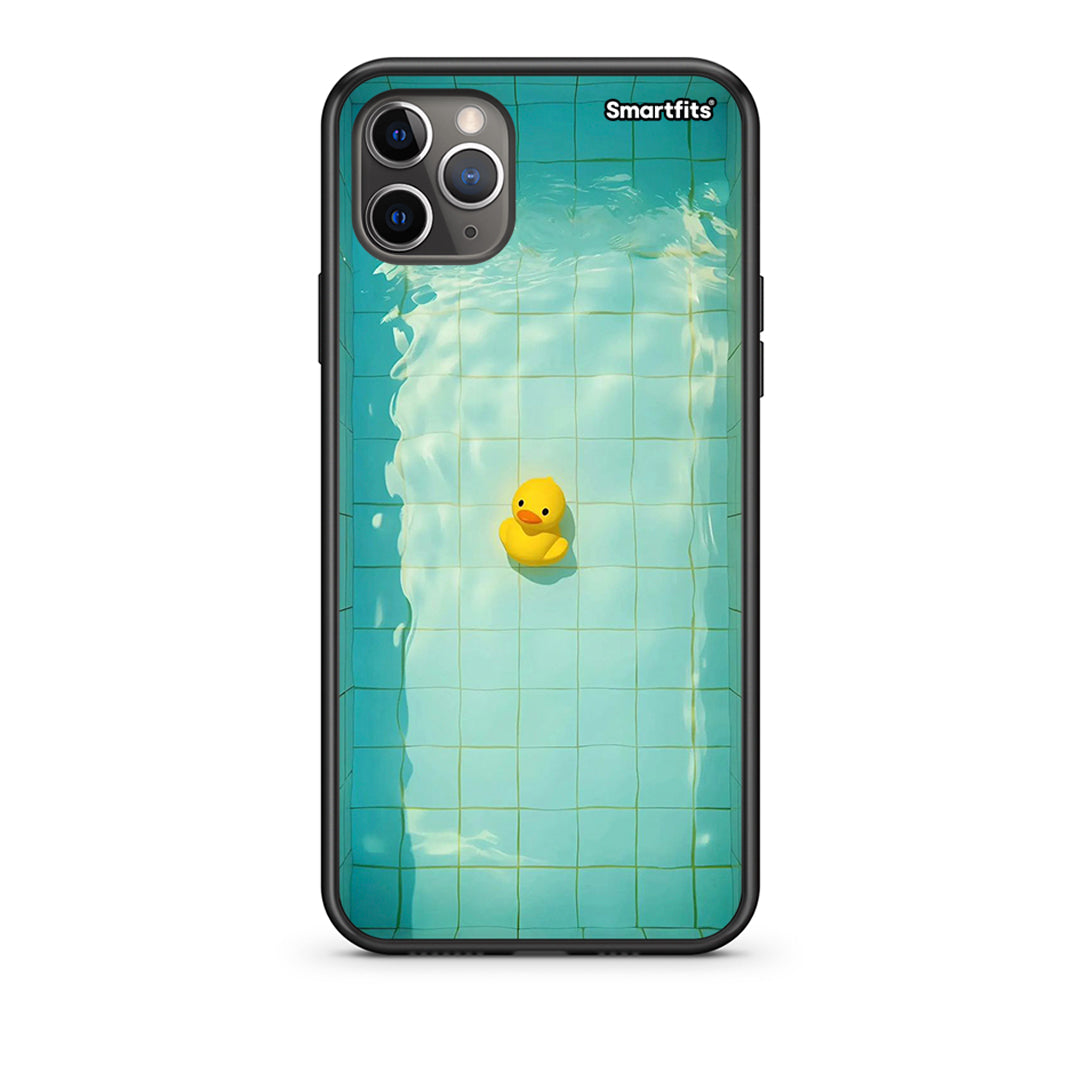 iPhone 11 Pro Yellow Duck Θήκη από τη Smartfits με σχέδιο στο πίσω μέρος και μαύρο περίβλημα | Smartphone case with colorful back and black bezels by Smartfits