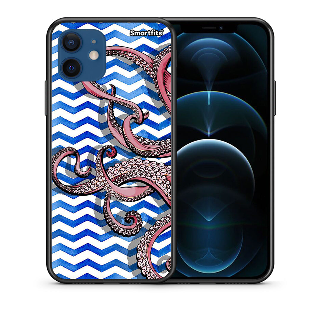 Θήκη iPhone 12 Pro Chevron Devilfish από τη Smartfits με σχέδιο στο πίσω μέρος και μαύρο περίβλημα | iPhone 12 Pro Chevron Devilfish case with colorful back and black bezels