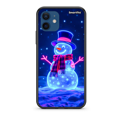 Christmas Neon Snowman - iPhone 12 Pro θήκη
