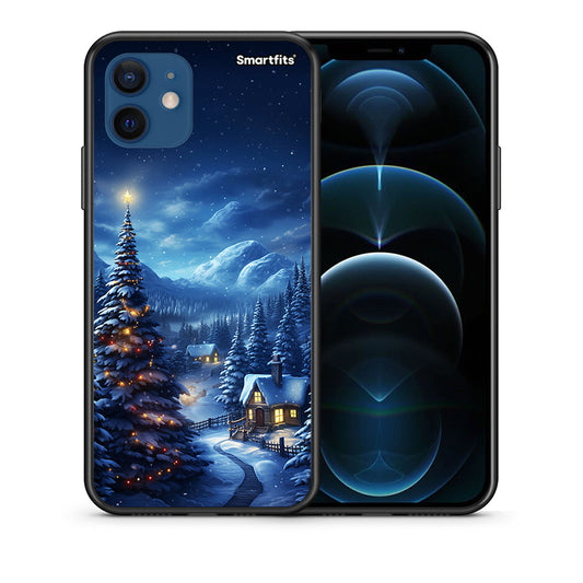 Θήκη iPhone 12 Christmas Scenery από τη Smartfits με σχέδιο στο πίσω μέρος και μαύρο περίβλημα | iPhone 12 Christmas Scenery case with colorful back and black bezels