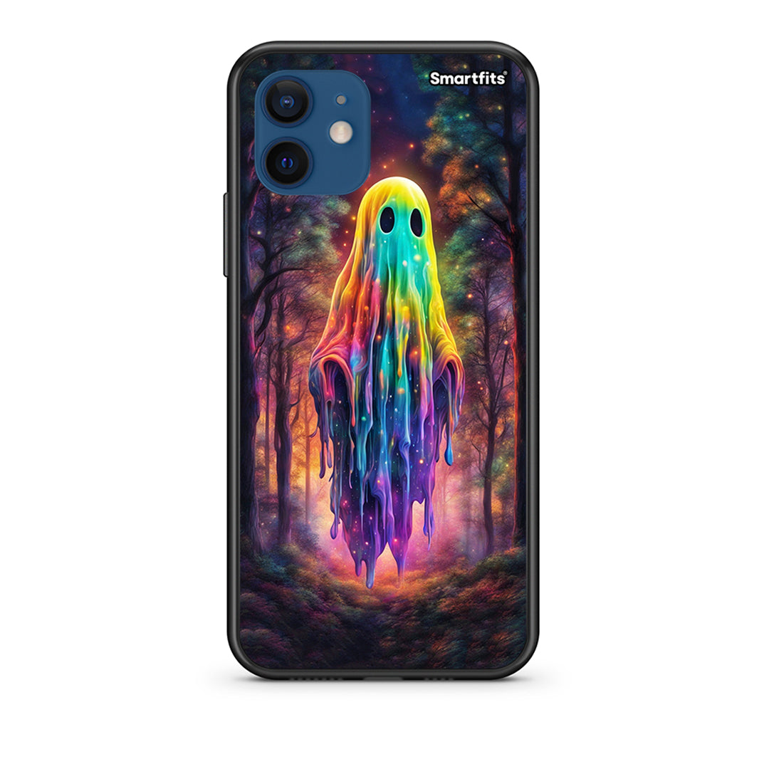 Θήκη iPhone 12 Halloween Ghost από τη Smartfits με σχέδιο στο πίσω μέρος και μαύρο περίβλημα | iPhone 12 Halloween Ghost case with colorful back and black bezels