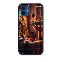 Thumbnail for Θήκη iPhone 12 Home For Christmas από τη Smartfits με σχέδιο στο πίσω μέρος και μαύρο περίβλημα | iPhone 12 Home For Christmas case with colorful back and black bezels