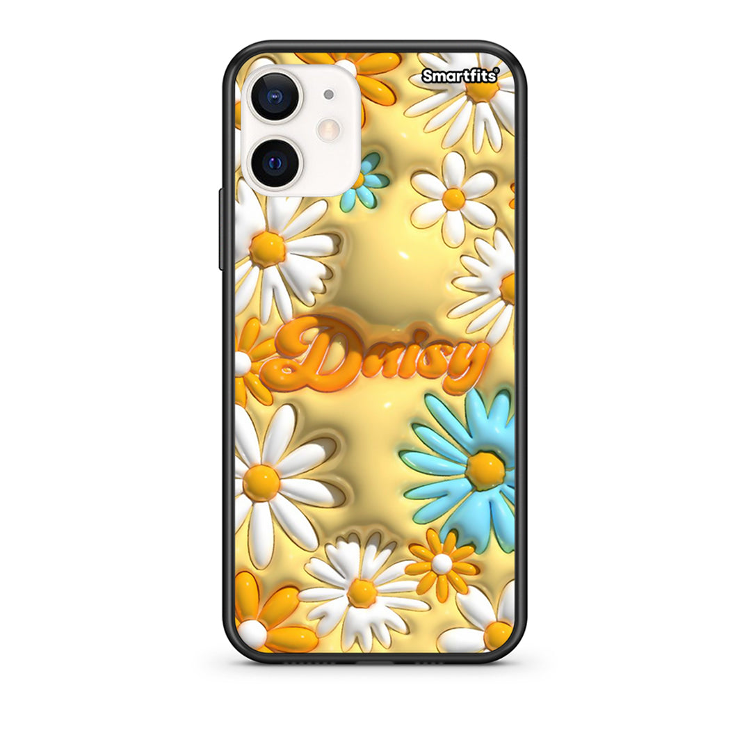 Θήκη iPhone 12 Mini Bubble Daisies από τη Smartfits με σχέδιο στο πίσω μέρος και μαύρο περίβλημα | iPhone 12 Mini Bubble Daisies case with colorful back and black bezels