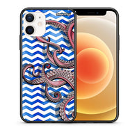 Thumbnail for Θήκη iPhone 12 Mini Chevron Devilfish από τη Smartfits με σχέδιο στο πίσω μέρος και μαύρο περίβλημα | iPhone 12 Mini Chevron Devilfish case with colorful back and black bezels