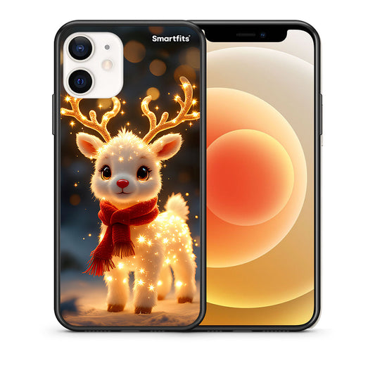 Θήκη iPhone 12 Mini Christmas Cutie από τη Smartfits με σχέδιο στο πίσω μέρος και μαύρο περίβλημα | iPhone 12 Mini Christmas Cutie case with colorful back and black bezels