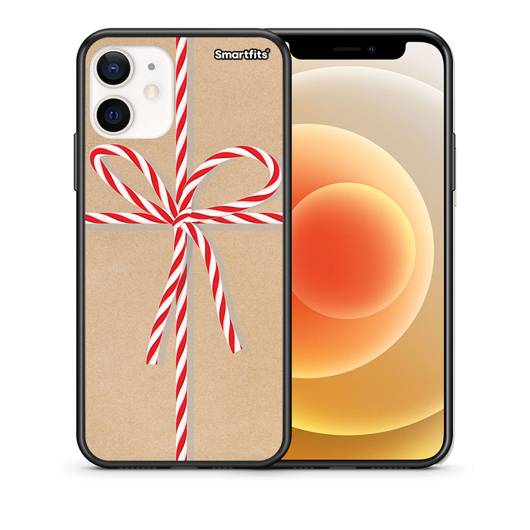 Θήκη iPhone 12 Mini Christmas Gift από τη Smartfits με σχέδιο στο πίσω μέρος και μαύρο περίβλημα | iPhone 12 Mini Christmas Gift case with colorful back and black bezels