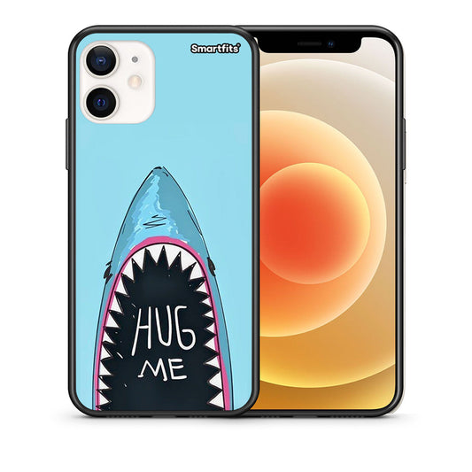 Θήκη iPhone 12 Mini Hug Me από τη Smartfits με σχέδιο στο πίσω μέρος και μαύρο περίβλημα | iPhone 12 Mini Hug Me case with colorful back and black bezels