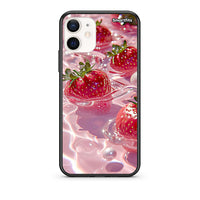 Thumbnail for Θήκη iPhone 12 Mini Juicy Strawberries από τη Smartfits με σχέδιο στο πίσω μέρος και μαύρο περίβλημα | iPhone 12 Mini Juicy Strawberries case with colorful back and black bezels