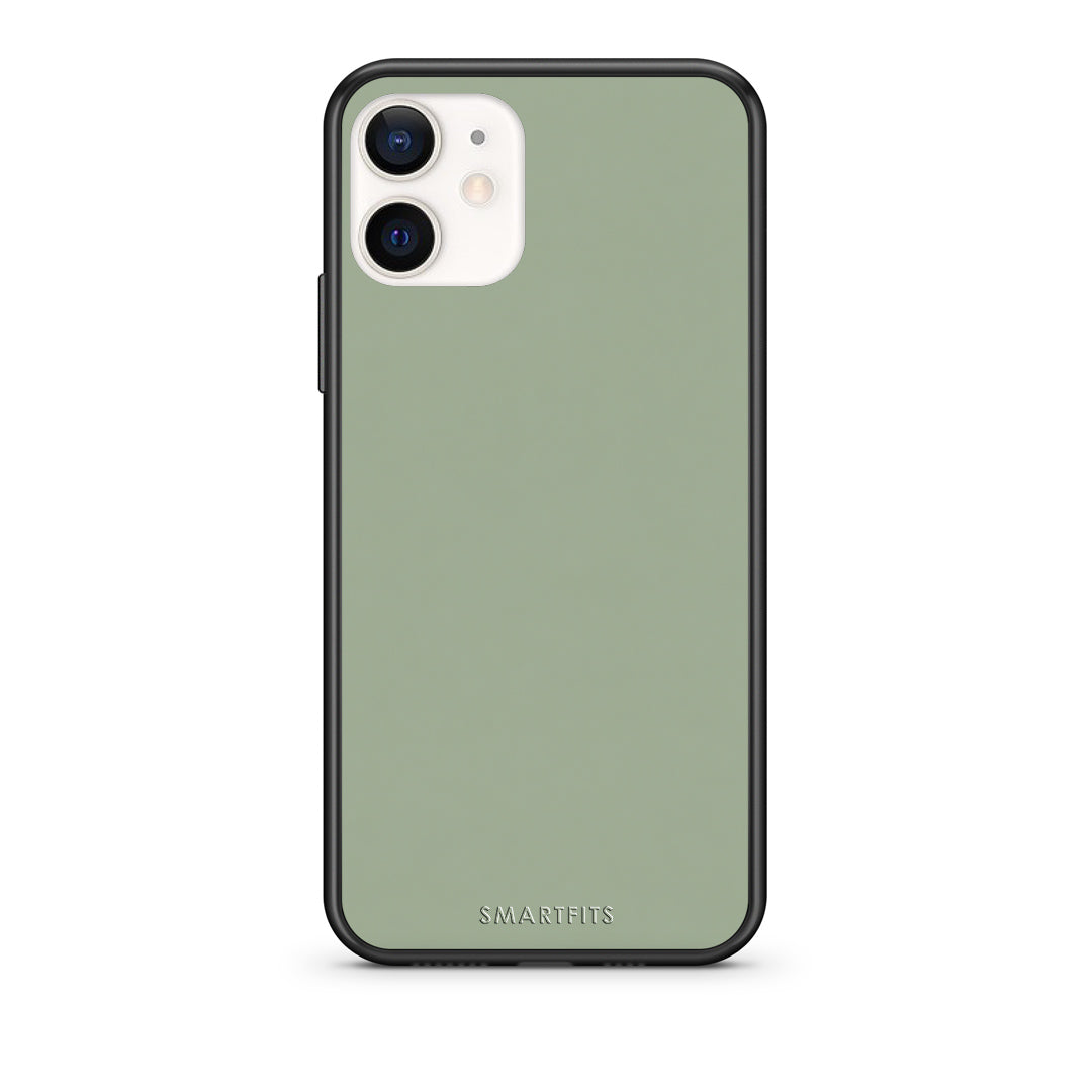 Θήκη iPhone 12 Mini Sage Green από τη Smartfits με σχέδιο στο πίσω μέρος και μαύρο περίβλημα | iPhone 12 Mini Sage Green case with colorful back and black bezels