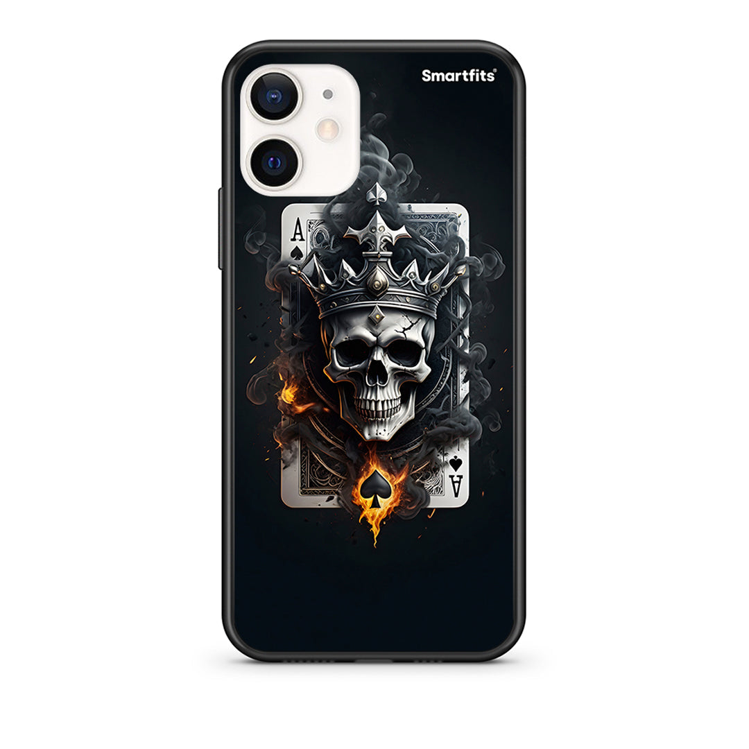 Θήκη iPhone 12 Mini Skull King Ace από τη Smartfits με σχέδιο στο πίσω μέρος και μαύρο περίβλημα | iPhone 12 Mini Skull King Ace case with colorful back and black bezels