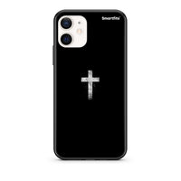 Thumbnail for Θήκη iPhone 12 Mini White Cross από τη Smartfits με σχέδιο στο πίσω μέρος και μαύρο περίβλημα | iPhone 12 Mini White Cross case with colorful back and black bezels