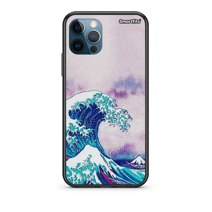 iPhone 12 Pro Max Blue Waves Θήκη από τη Smartfits με σχέδιο στο πίσω μέρος και μαύρο περίβλημα | Smartphone case with colorful back and black bezels by Smartfits