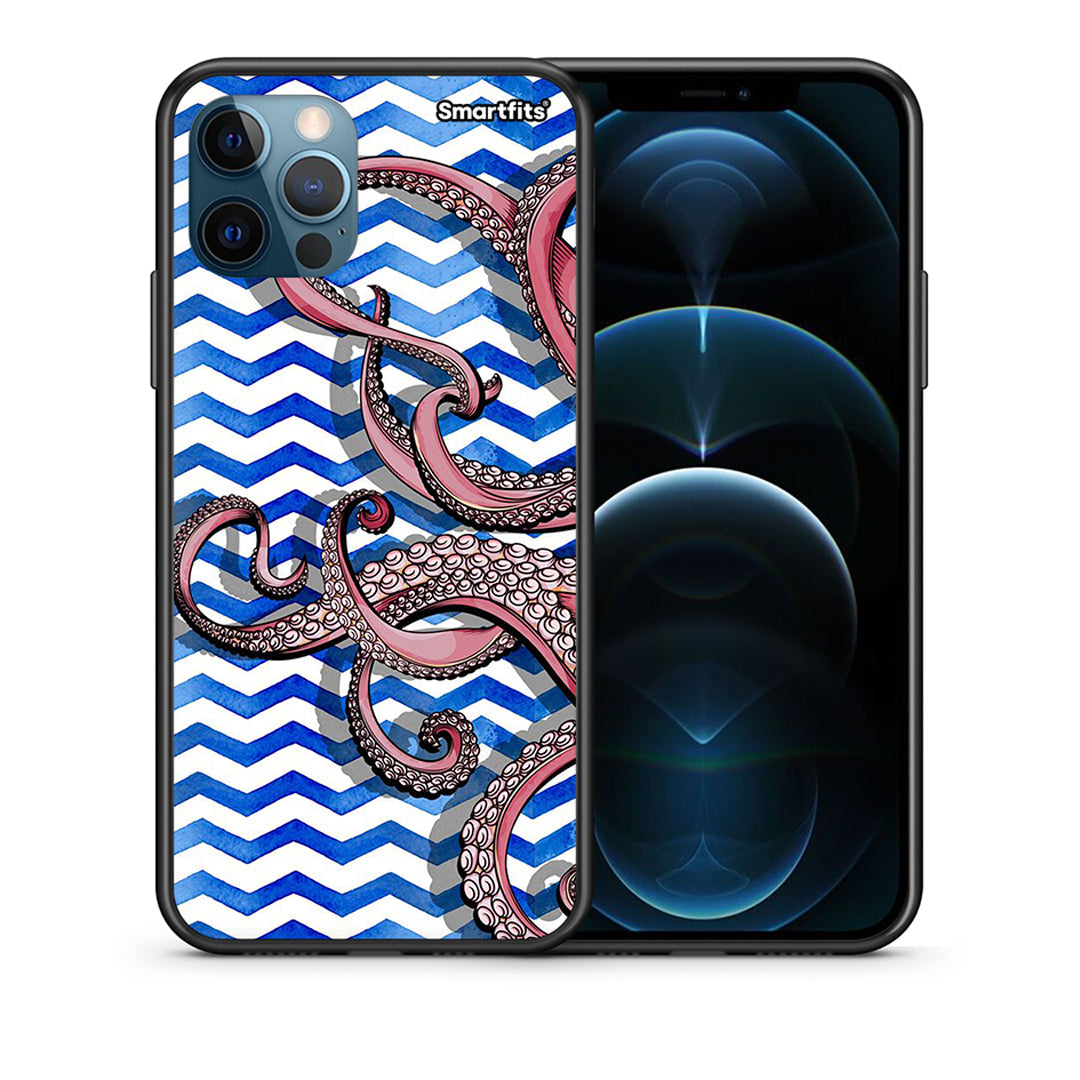 Θήκη iPhone 12 Pro Max Chevron Devilfish από τη Smartfits με σχέδιο στο πίσω μέρος και μαύρο περίβλημα | iPhone 12 Pro Max Chevron Devilfish case with colorful back and black bezels