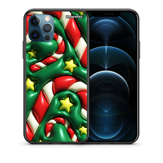 Θήκη iPhone 12 Pro Max Christmas Bubbles από τη Smartfits με σχέδιο στο πίσω μέρος και μαύρο περίβλημα | iPhone 12 Pro Max Christmas Bubbles case with colorful back and black bezels