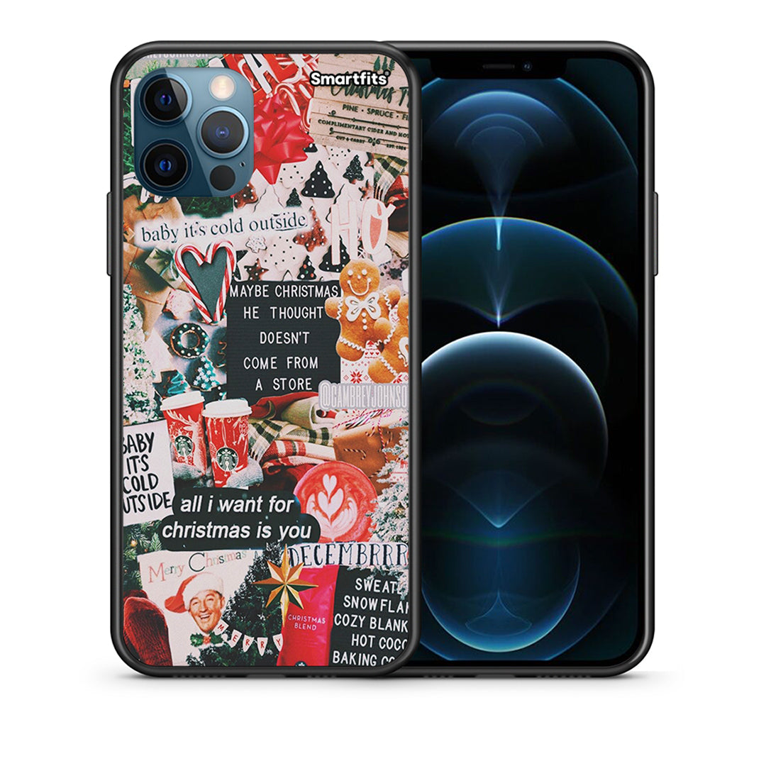 Θήκη iPhone 12 Pro Max Christmas Happiness από τη Smartfits με σχέδιο στο πίσω μέρος και μαύρο περίβλημα | iPhone 12 Pro Max Christmas Happiness case with colorful back and black bezels
