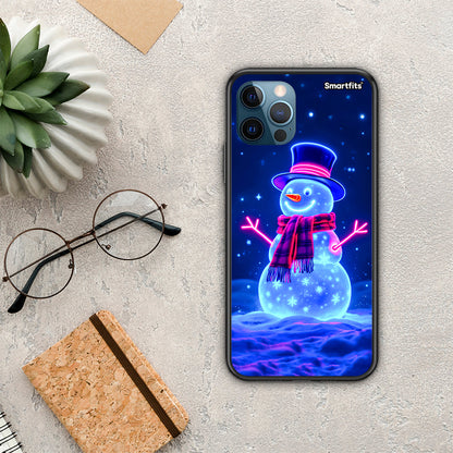 Christmas Neon Snowman - iPhone 12 Pro Max θήκη