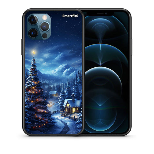 Θήκη iPhone 12 Pro Max Christmas Scenery από τη Smartfits με σχέδιο στο πίσω μέρος και μαύρο περίβλημα | iPhone 12 Pro Max Christmas Scenery case with colorful back and black bezels