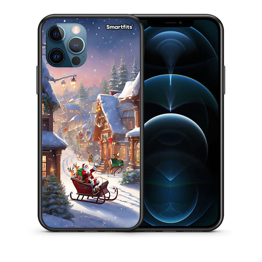 Θήκη iPhone 12 Pro Max Christmas Snow από τη Smartfits με σχέδιο στο πίσω μέρος και μαύρο περίβλημα | iPhone 12 Pro Max Christmas Snow case with colorful back and black bezels