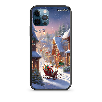 iPhone 12 Pro Max Christmas Snow Θήκη από τη Smartfits με σχέδιο στο πίσω μέρος και μαύρο περίβλημα | Smartphone case with colorful back and black bezels by Smartfits