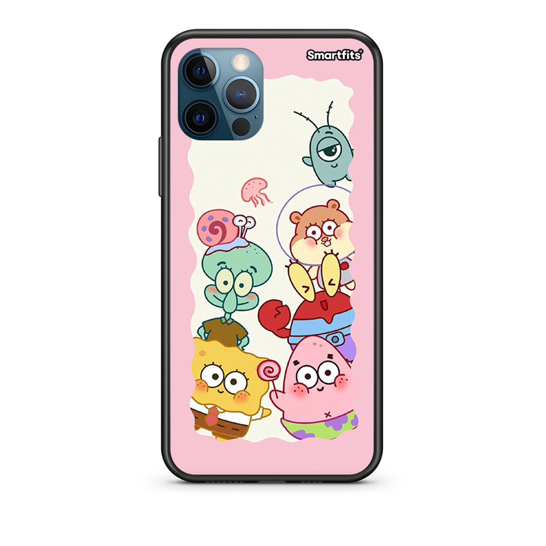 iPhone 12 Pro Max Cute Companion Θήκη από τη Smartfits με σχέδιο στο πίσω μέρος και μαύρο περίβλημα | Smartphone case with colorful back and black bezels by Smartfits