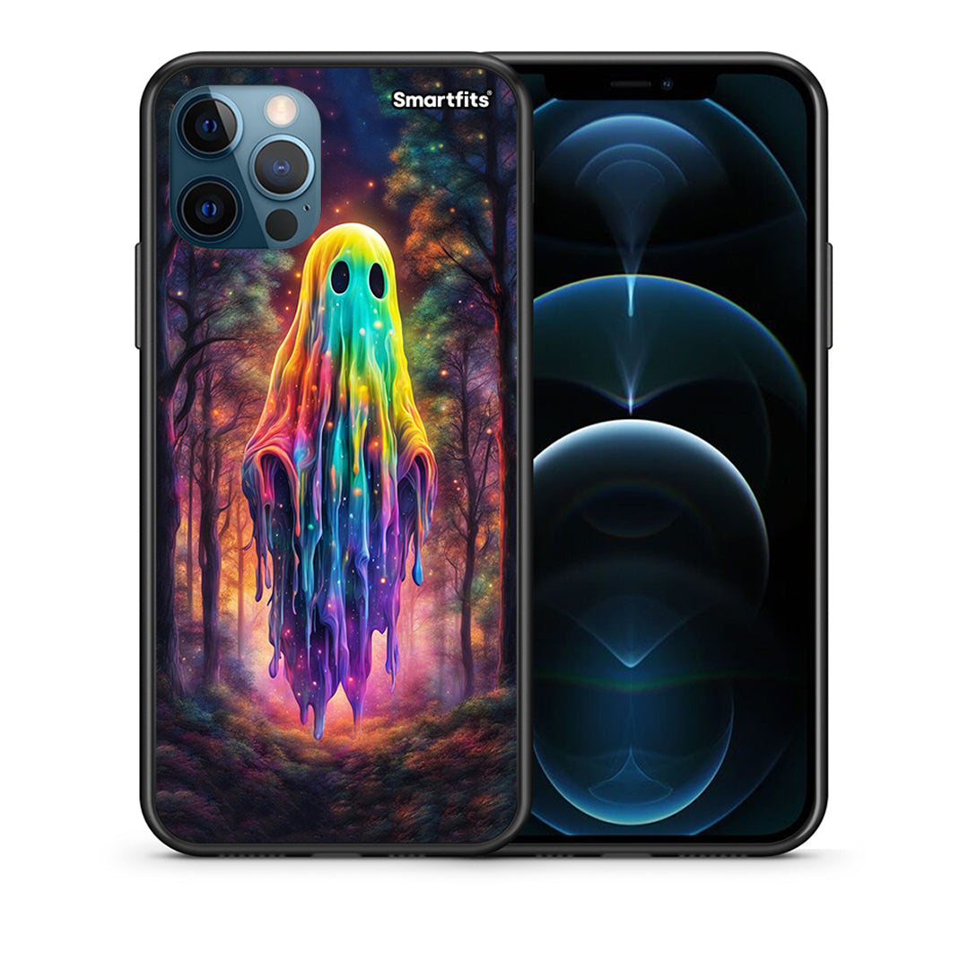 Θήκη iPhone 12 Pro Max Halloween Ghost από τη Smartfits με σχέδιο στο πίσω μέρος και μαύρο περίβλημα | iPhone 12 Pro Max Halloween Ghost case with colorful back and black bezels
