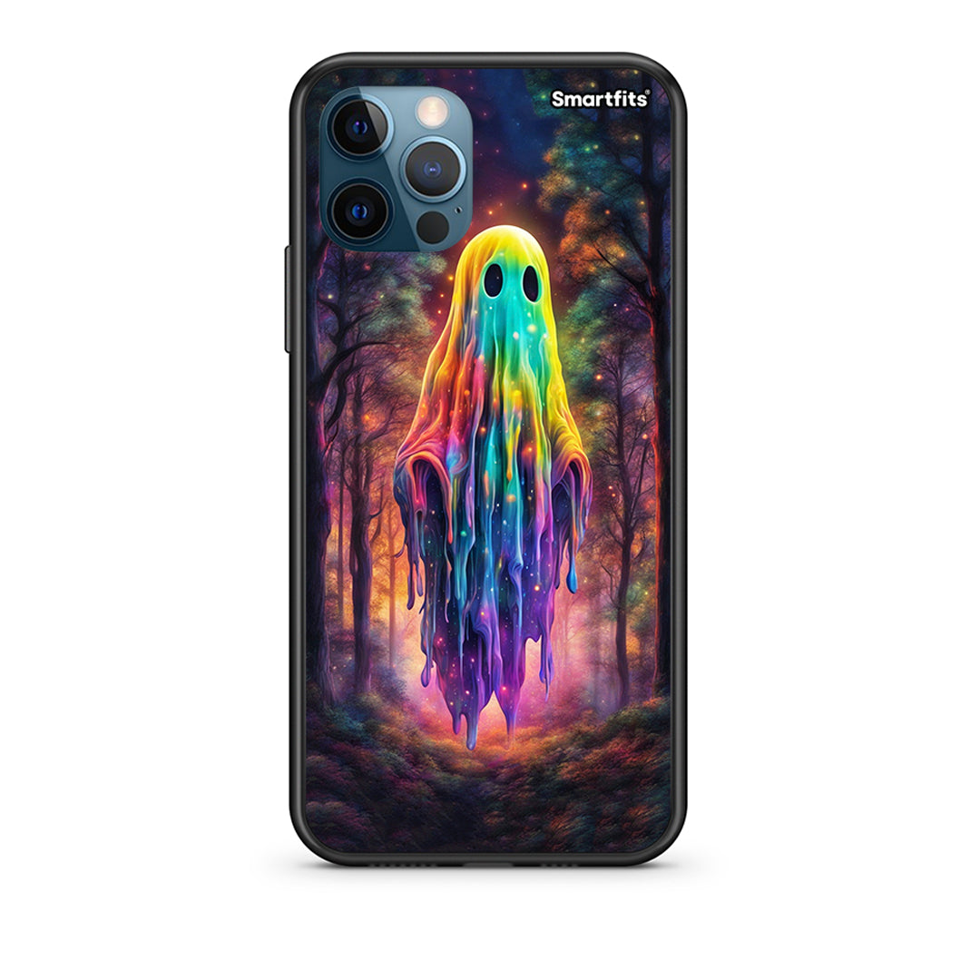 iPhone 12 Pro Max Halloween Ghost Θήκη από τη Smartfits με σχέδιο στο πίσω μέρος και μαύρο περίβλημα | Smartphone case with colorful back and black bezels by Smartfits