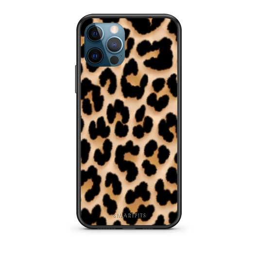 Θήκη iPhone 12 Pro Max Leopard Print Tan Large από τη Smartfits με σχέδιο στο πίσω μέρος και μαύρο περίβλημα | iPhone 12 Pro Max Leopard Print Tan Large case with colorful back and black bezels